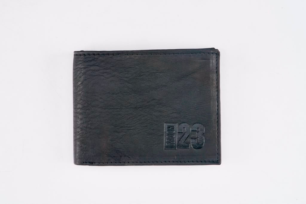 Classic Leather Wallet Black - flat front view