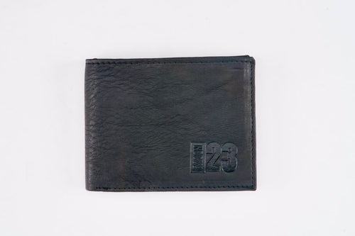 Classic Leather Wallet Black - flat front view