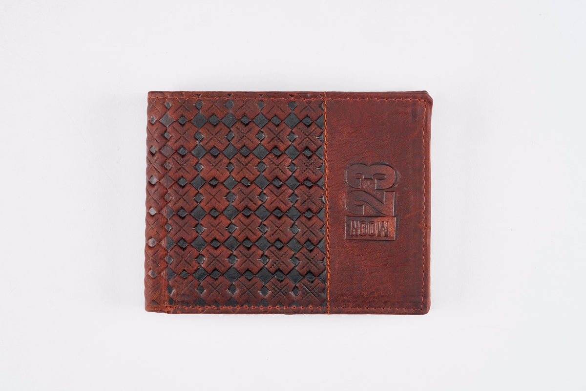 Cross Weave Wallet - Brown