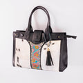 Artisan Cowhide Floral Tote