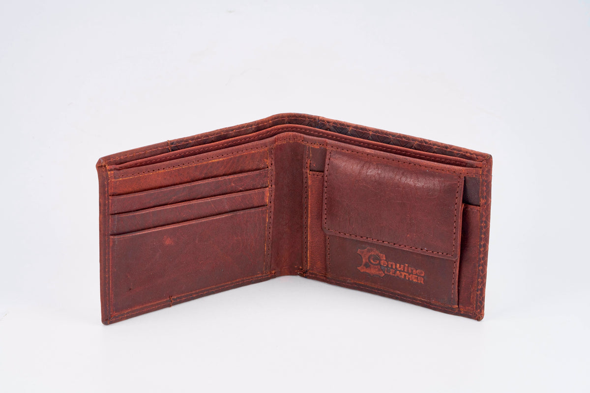 Cross Weave Wallet - Brown