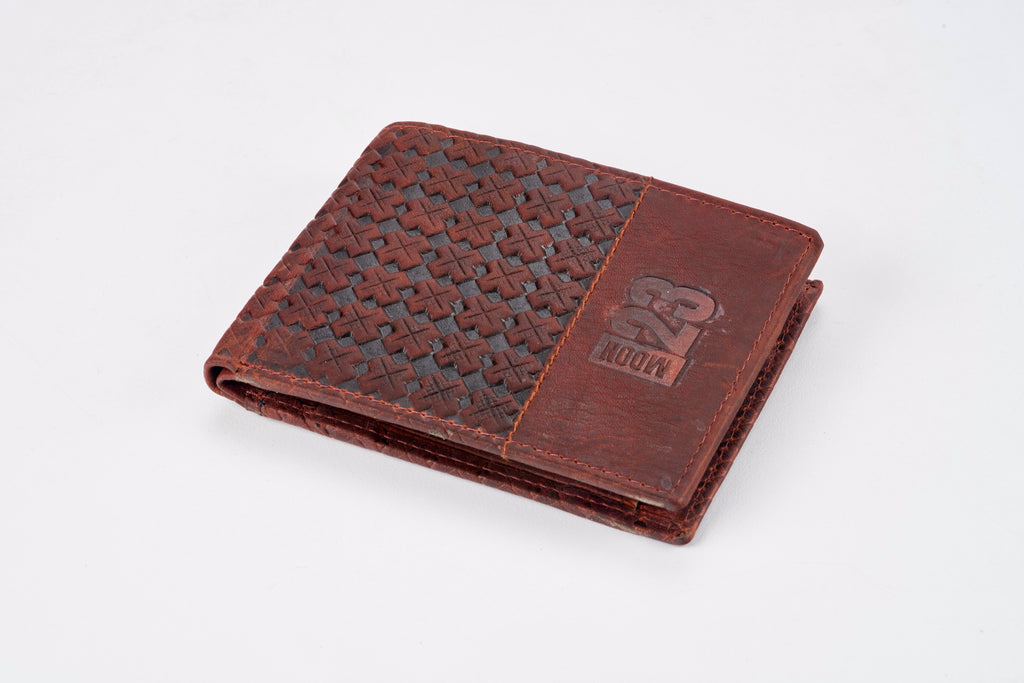 Cross Weave Wallet - Brown