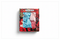 Blue and pink satin and chiffon scrunchie combo gift box on white background